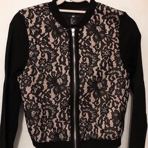 Zip up lace track jacket